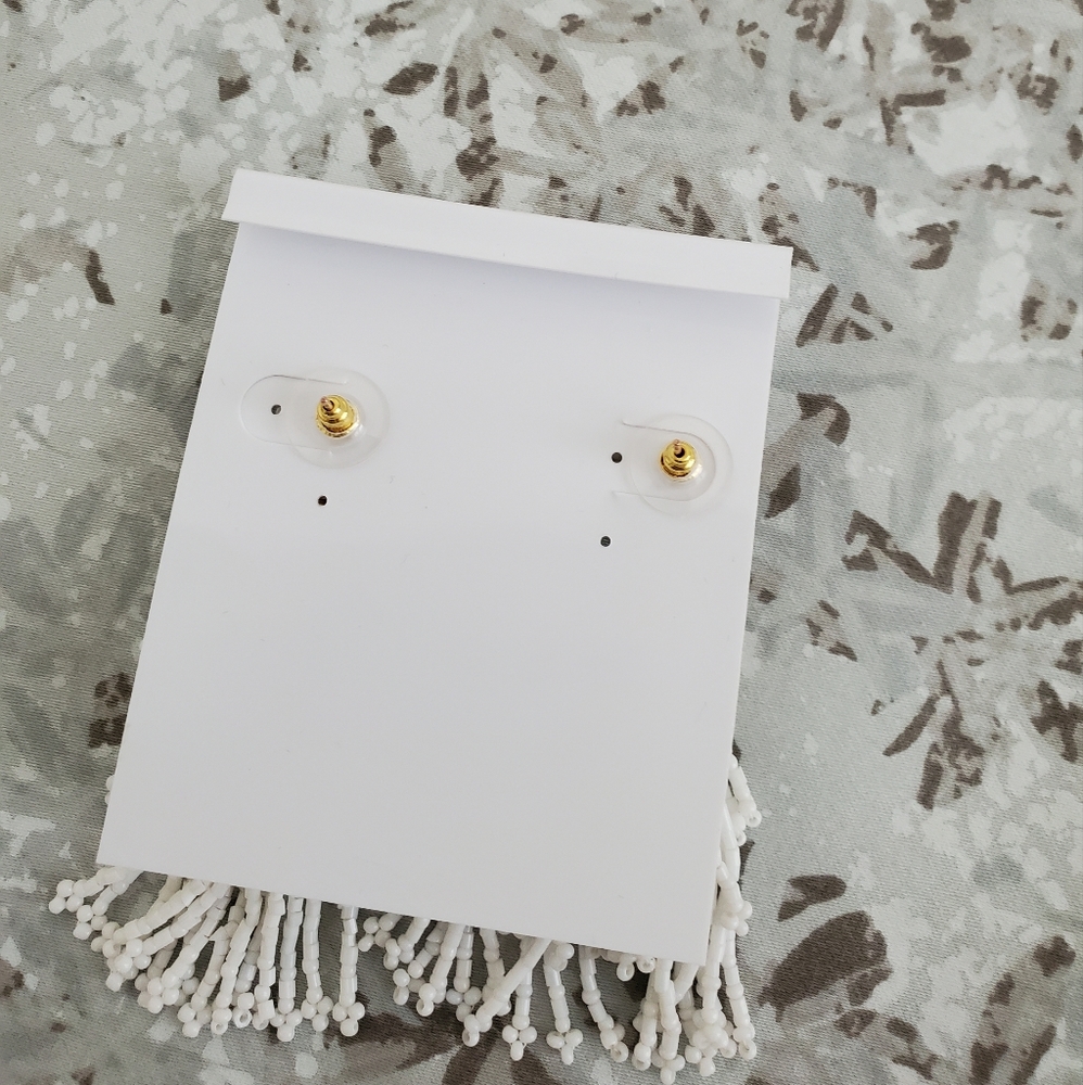 Panacea White Gold Tassel Earrings - Picture 4 of 4